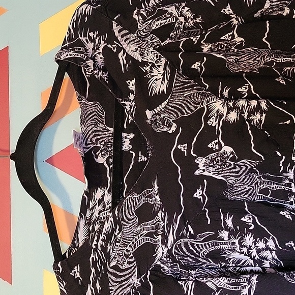 Sante Classics Vintage Mumu House Dress/Loungewear Zebra Safari Print Size Large - Picture 4 of 10